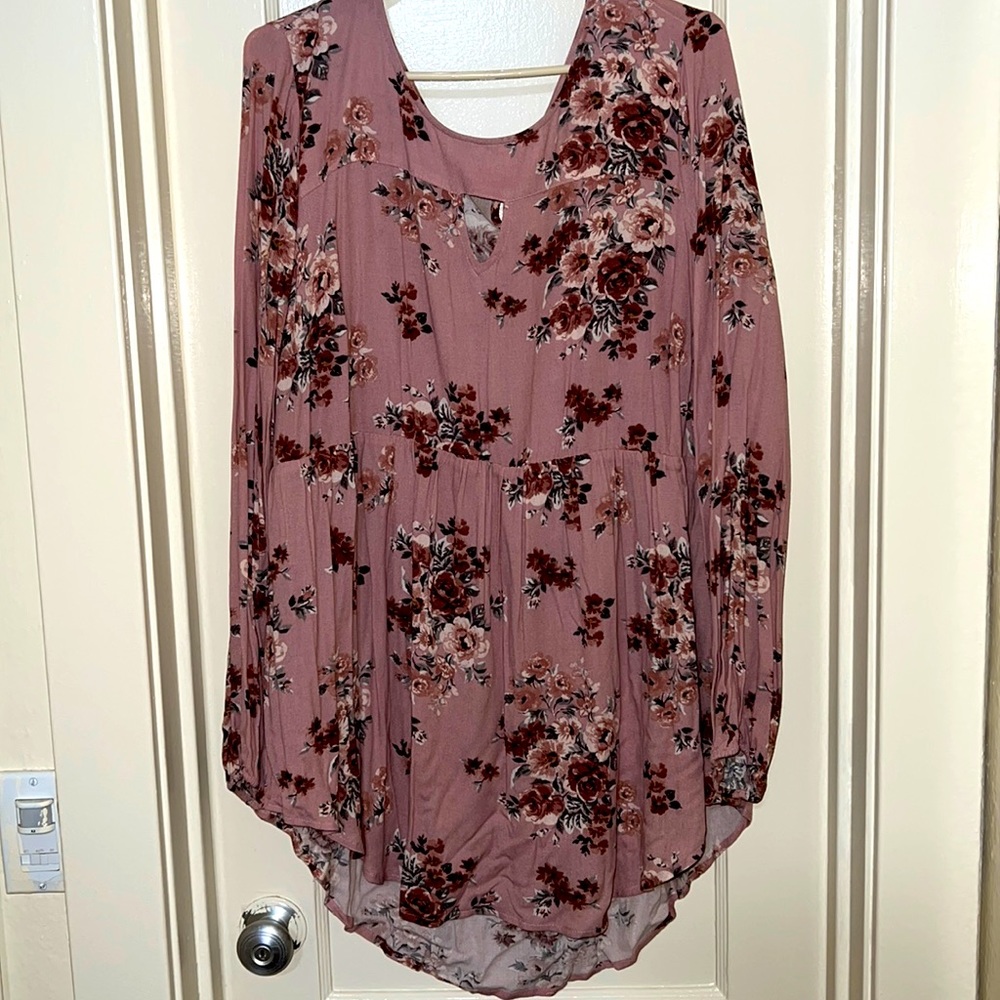 Torrid long sleeve babydoll blouse size 2